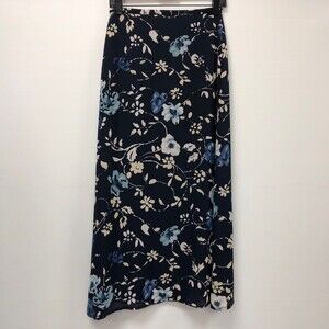 Giorgio Fiorlini Collection Women's Skirt Small Navy Blue Multi-color Floral